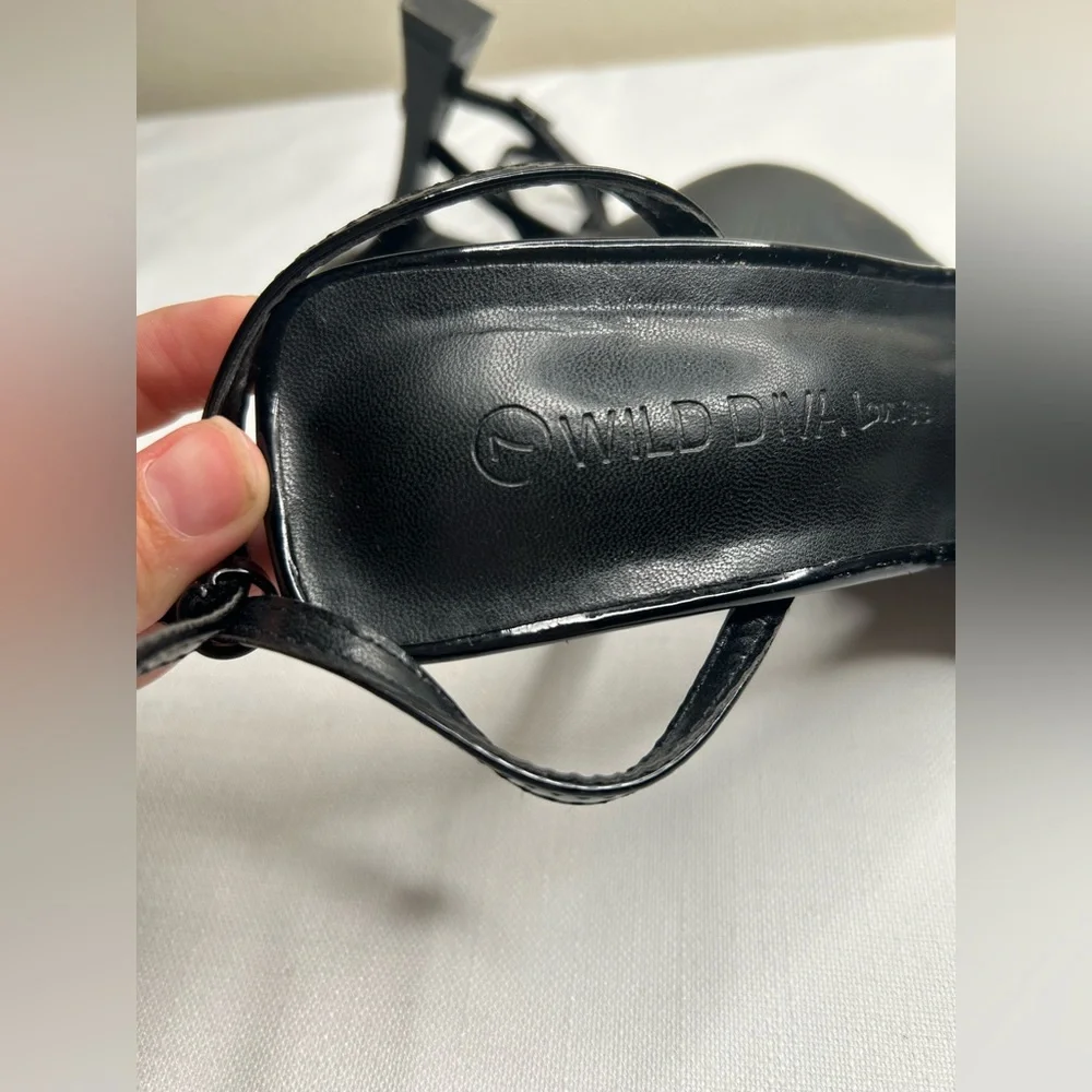 Wild diva lounge Elegant Black Butterfly heels.
#heels ankle tie heels - Picture 7 of 8